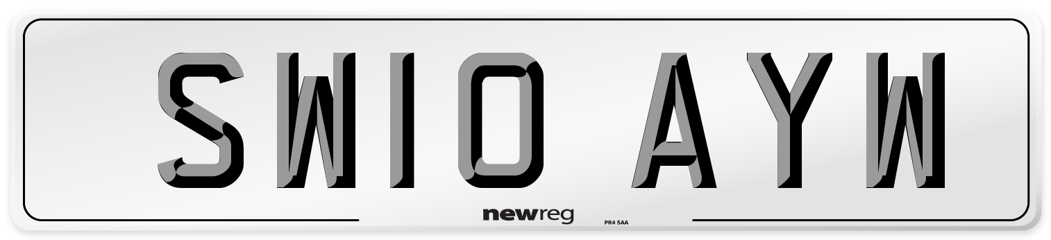 SW10 AYW Number Plate from New Reg